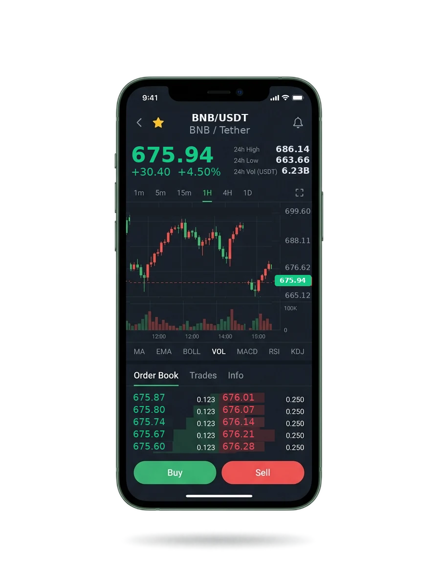 The same portfolio view on a phone screen